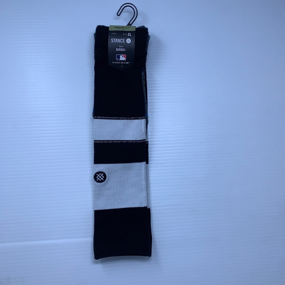 Stance Mens XL Black White Stripes OTC 2023 Baseball Socks